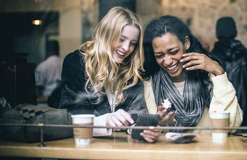 two women in a coffee shop